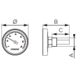 Termometru 63mm* 1/2" (0-120C) Ferro T63120A