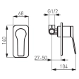 Baterie duș încastrată 1 cale (+ set instalare) Ferro STRATOS BSC7PA