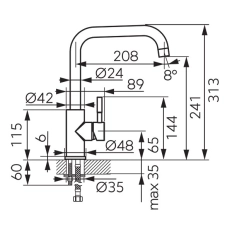 Baterie bucătărie Ferro Camira Inox BCQ4