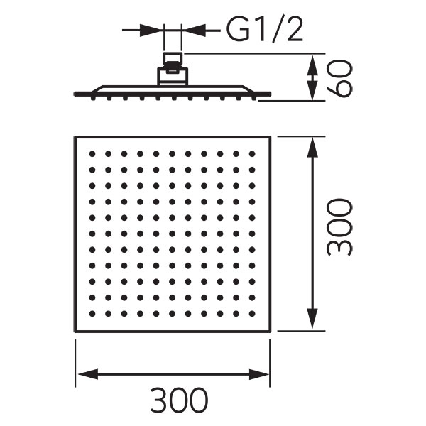 Pălărie duș Ferro 300x300 DSN08BL — 2