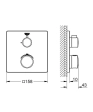 Baterie duș încastrată 2 cai termostatată Grohe GRT Square Dus cu 2 cai Phantom Black 1022152430