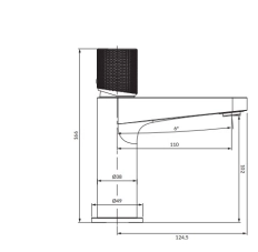 Смеситель для раковины Omnires Contour Антрацит CT8010AT
