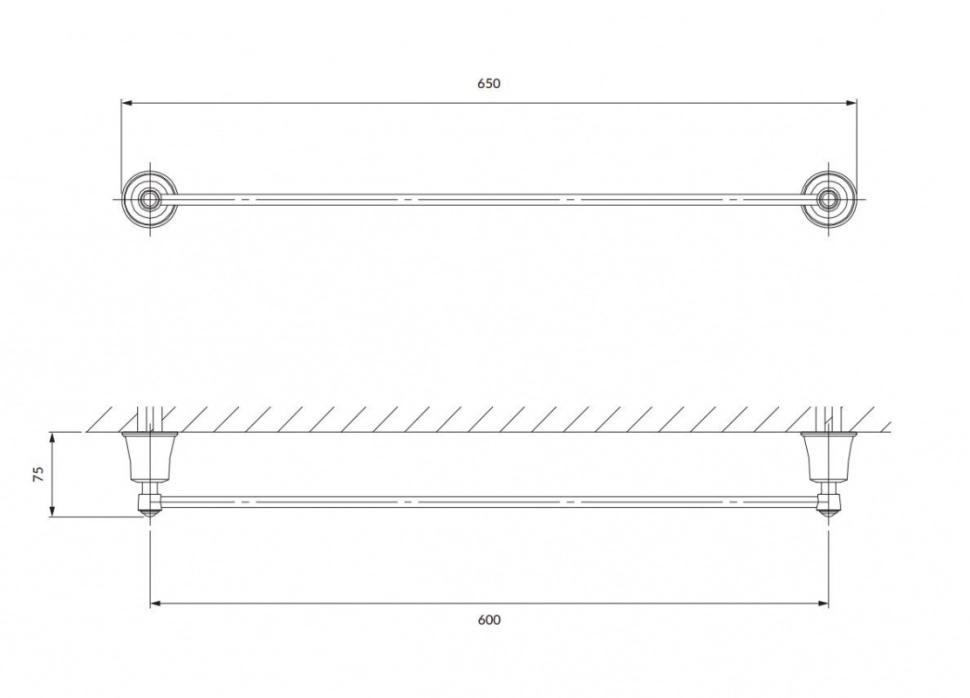 Полотенцедержатель OMNIRES Art Lines 65 cm AL53216GL — вид 2