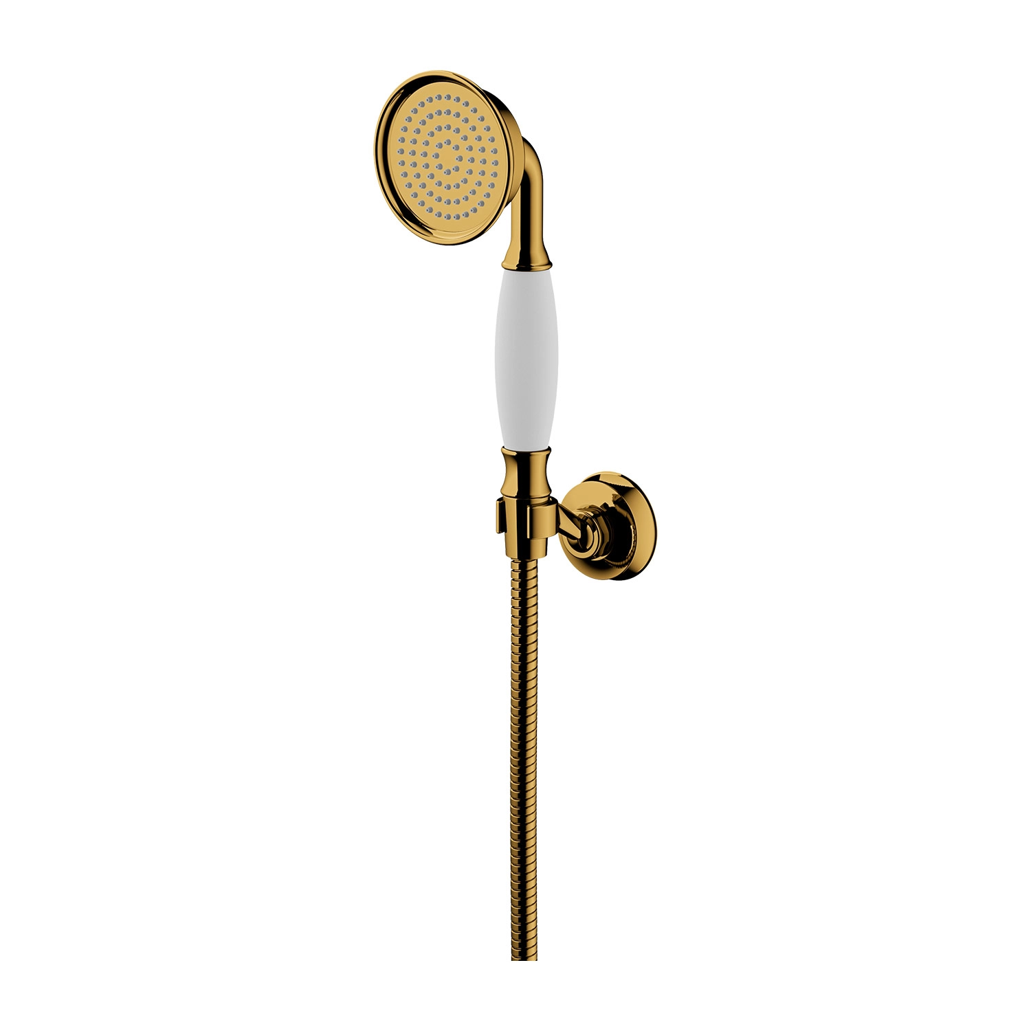 Душевая лейка, шланг и держатель Ferro Armance Polished Gold