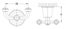 Cuier OMNIRES Art Lines dublu Auriu AL53120GL
