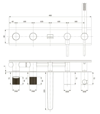 Смеситель для ванны встраиваемый Omnires Contour CT8037-1CR
