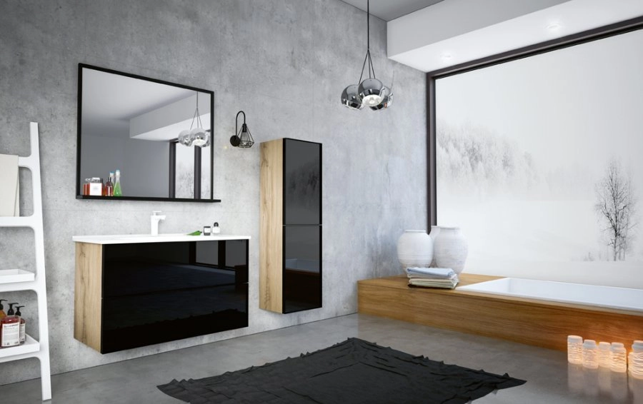 Умывальник с тумбой ORKA Lucca 80 Legnano blackglass
