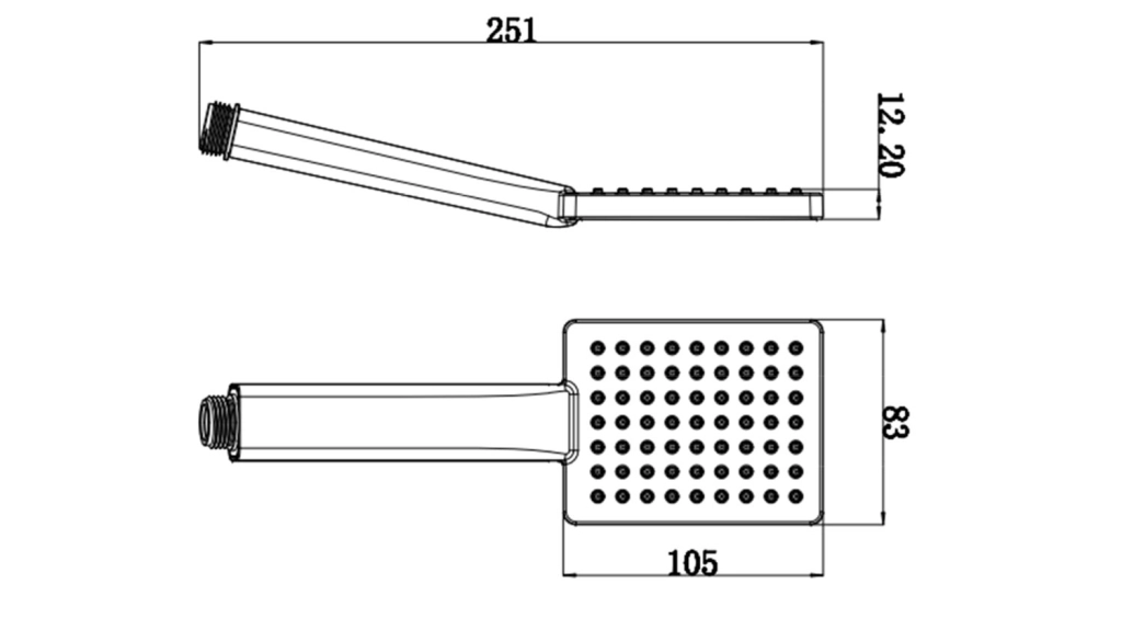 Para duș Herz SQ Black a53B UH12040B