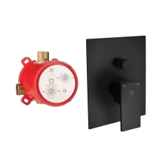 Baterie duș încastrată 2 cai (+ set instalare) Herz SQ Black UH00362B
