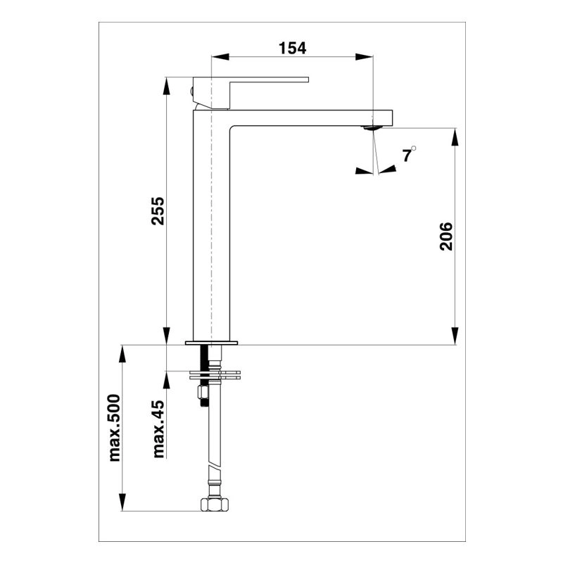 Смеситель для раковины высокий Herz SQ Black q12B — 2