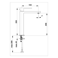 Baterie lavoar înalt Herz SQ Black q12B UH00058B