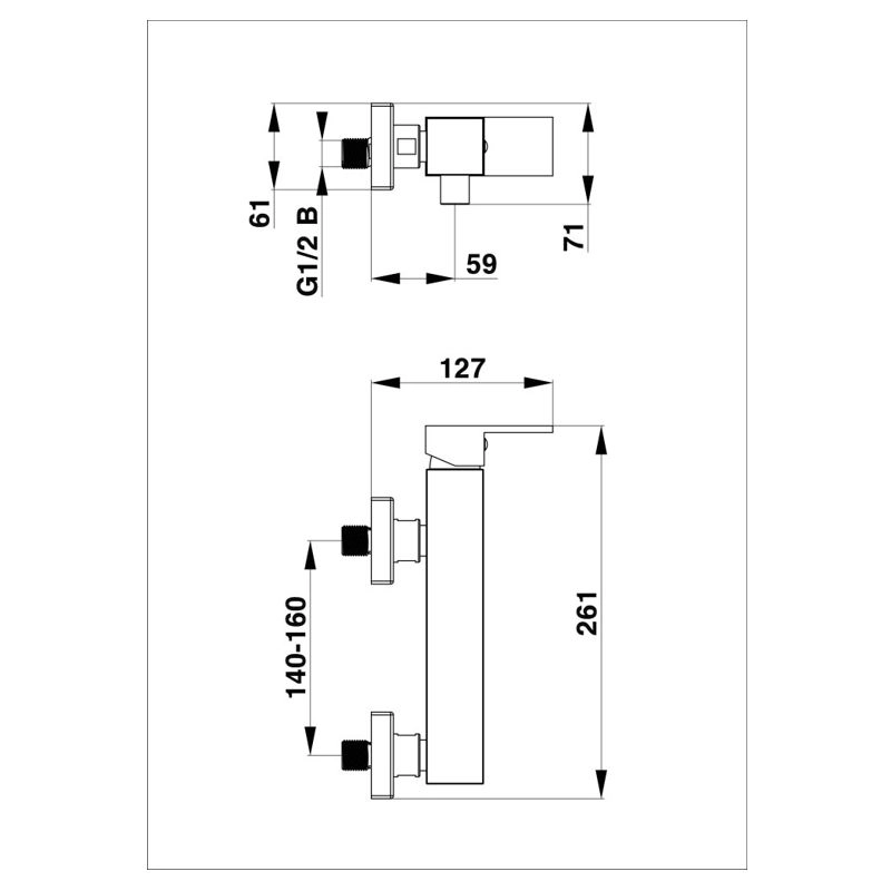 Смеситель для душа Herz SQ Black q40B UH00494B