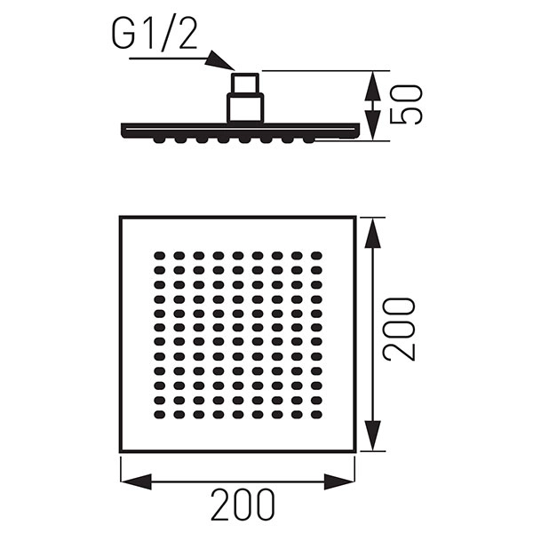 Pălărie duș Ferro 200x200 DSN04