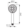 Para duș cu 3 pulverizări Ferro Cortina S340BL-B