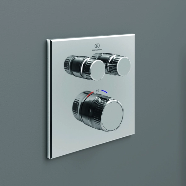 Baterie duș încastrată termostatată 2 cai Ideal Standard Ceratherm Navigo Square Chrome — vedere 3