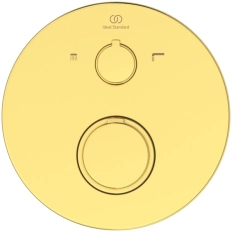 Baterie duș încastrată termostatată 2 cai Ideal Standard Ceratherm Brushed Gold A5814A2