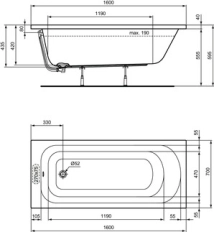Ванна акриловая Ideal Standard Simplicity 160x70 W004301
