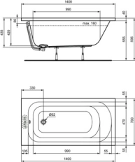 Ванна акриловая Ideal Standard Simplicity 140x70 W004101