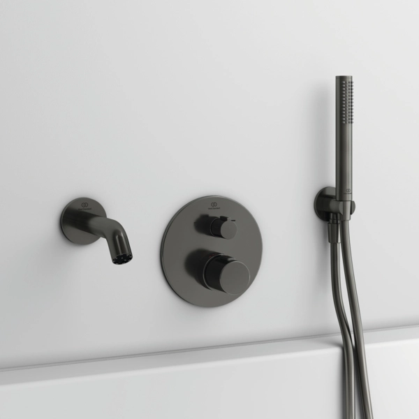 Baterie duș încastrată termostatată 2 cai Ideal Standard Ceratherm Magnetic Grey — 4