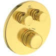Baterie duș încastrată termostatată 2 cai Ideal Standard Ceratherm Navigo Brushed Gold A7296A2