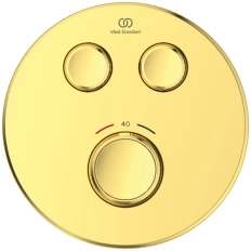 Baterie duș încastrată termostatată 2 cai Ideal Standard Ceratherm Navigo Brushed Gold A7296A2
