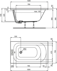 Ванна акриловая Ideal Standard Simplicity 120x70 W004001