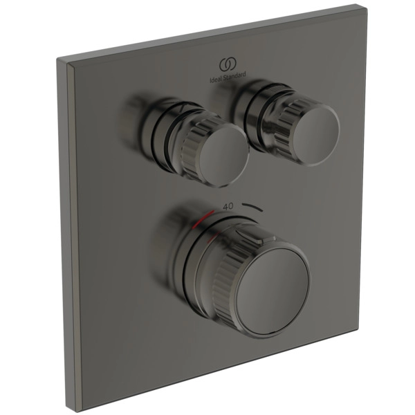 Встраиваемый термостатический смеситель для душа 2 режима Ideal Standard Ceratherm Navigo Square Magnetic Grey