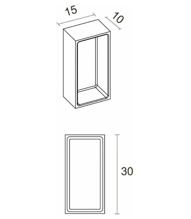 Полочка Solid Surface Riho Alcove 15x30cm