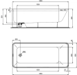 Cada Freestanding Solid surface Ideal Standard Conca 180x80cm K8830EN