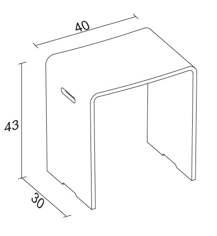 Scaun Solid Surface Riho Basic 40x29x43 white matt — 2