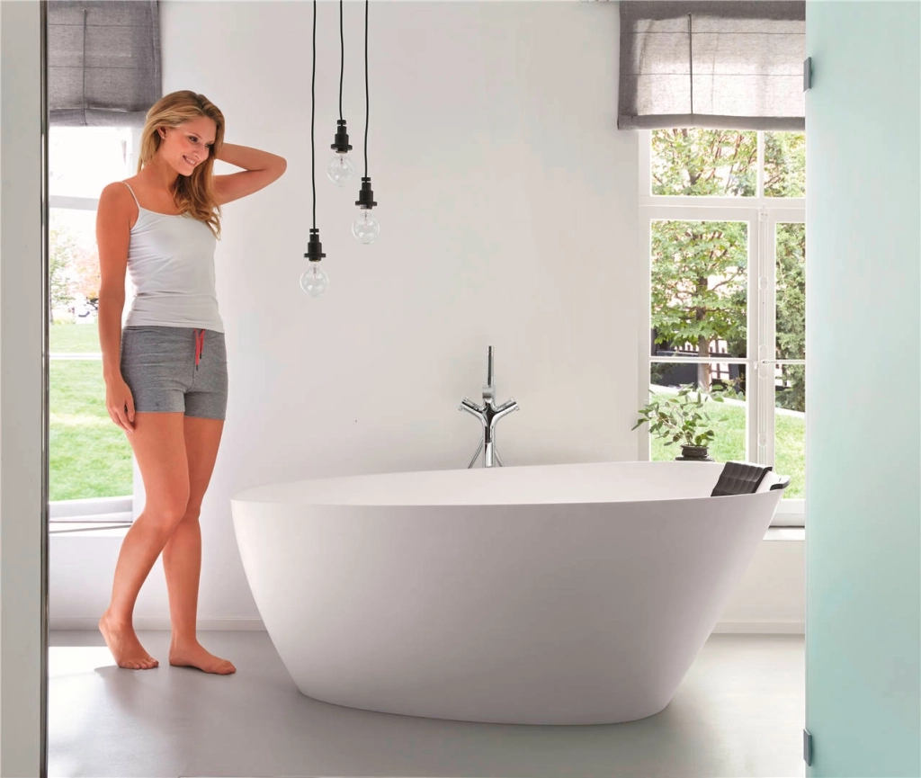 Cada Freestanding Solid Surface Riho Toledo 160x110 white matt