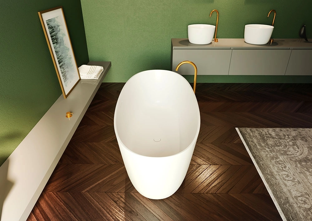 Cada Freestanding Solid Surface Riho Oval 160