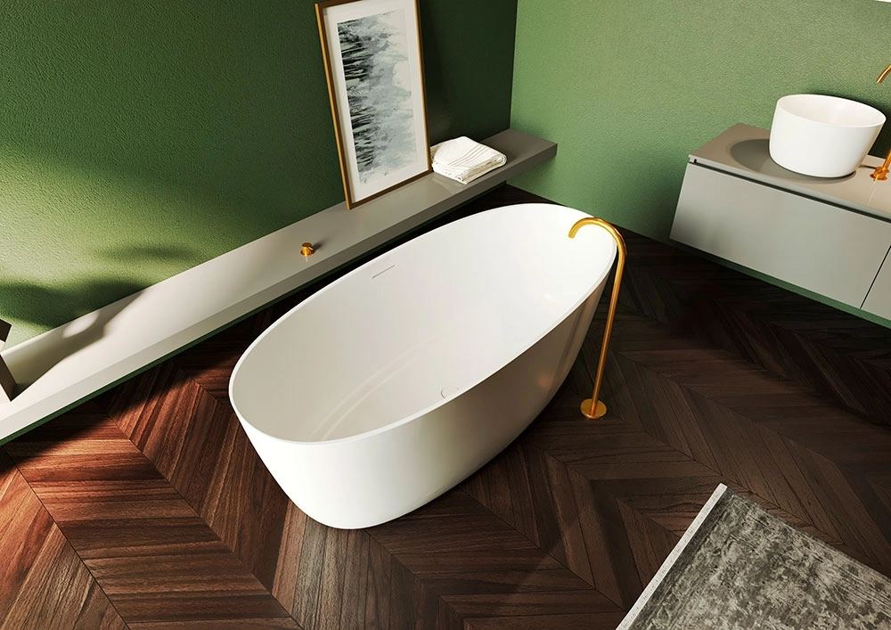 Cada Freestanding Solid Surface Riho Oval 160