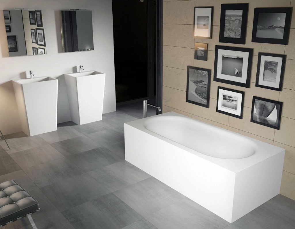 Cada Freestanding Solid Surface Riho Madrid 180x86x54 white matt