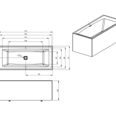 Cada acril Riho Still Square Plug&Play 180x80 ST