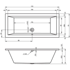 Ванна акриловая Riho Lusso 170x75 B007001005