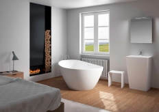 Cada Freestanding Solid Surface Riho Granada 190x90x60 L white matt