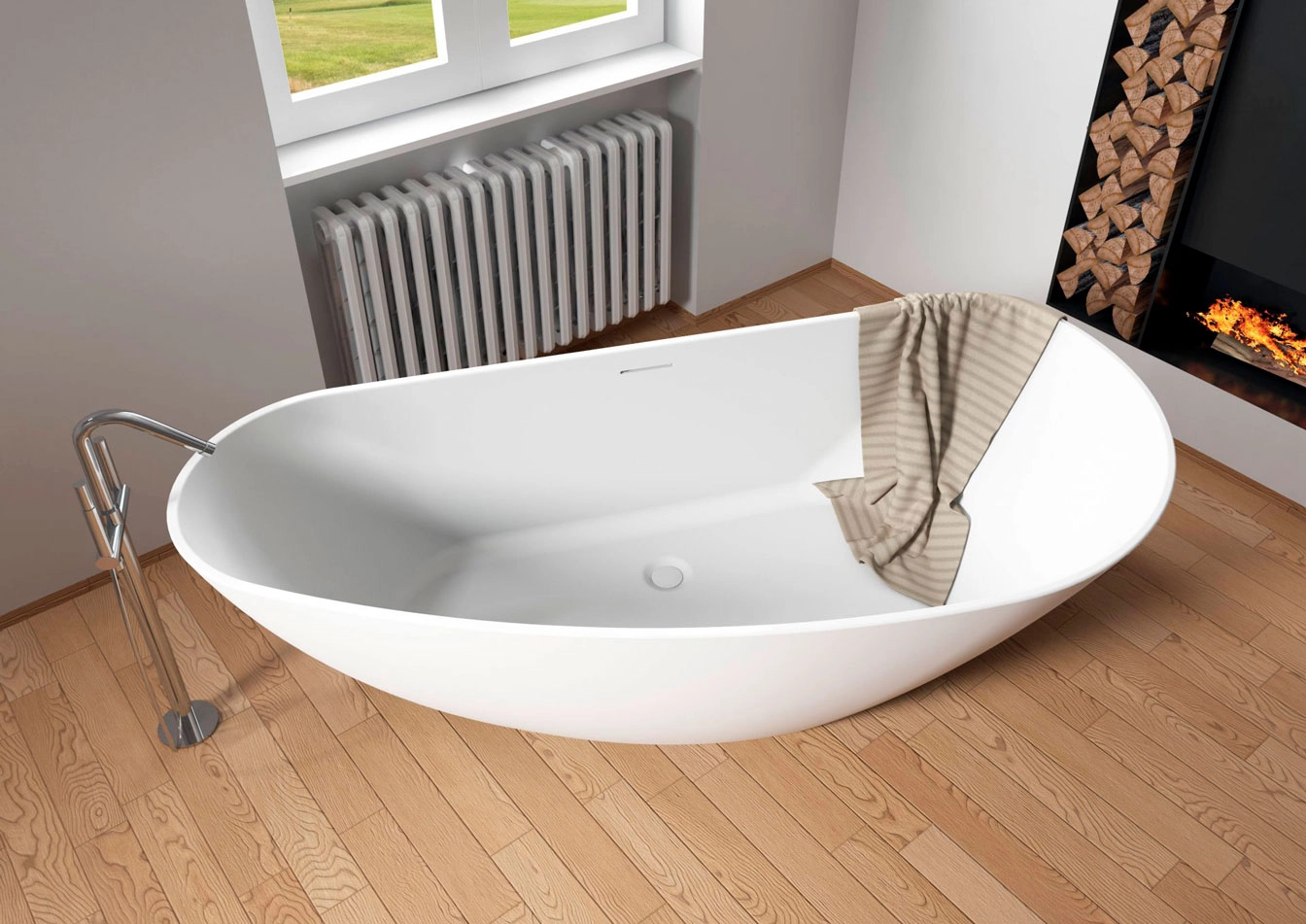 Ванна Freestanding Solid Surface Riho Granada 170 R