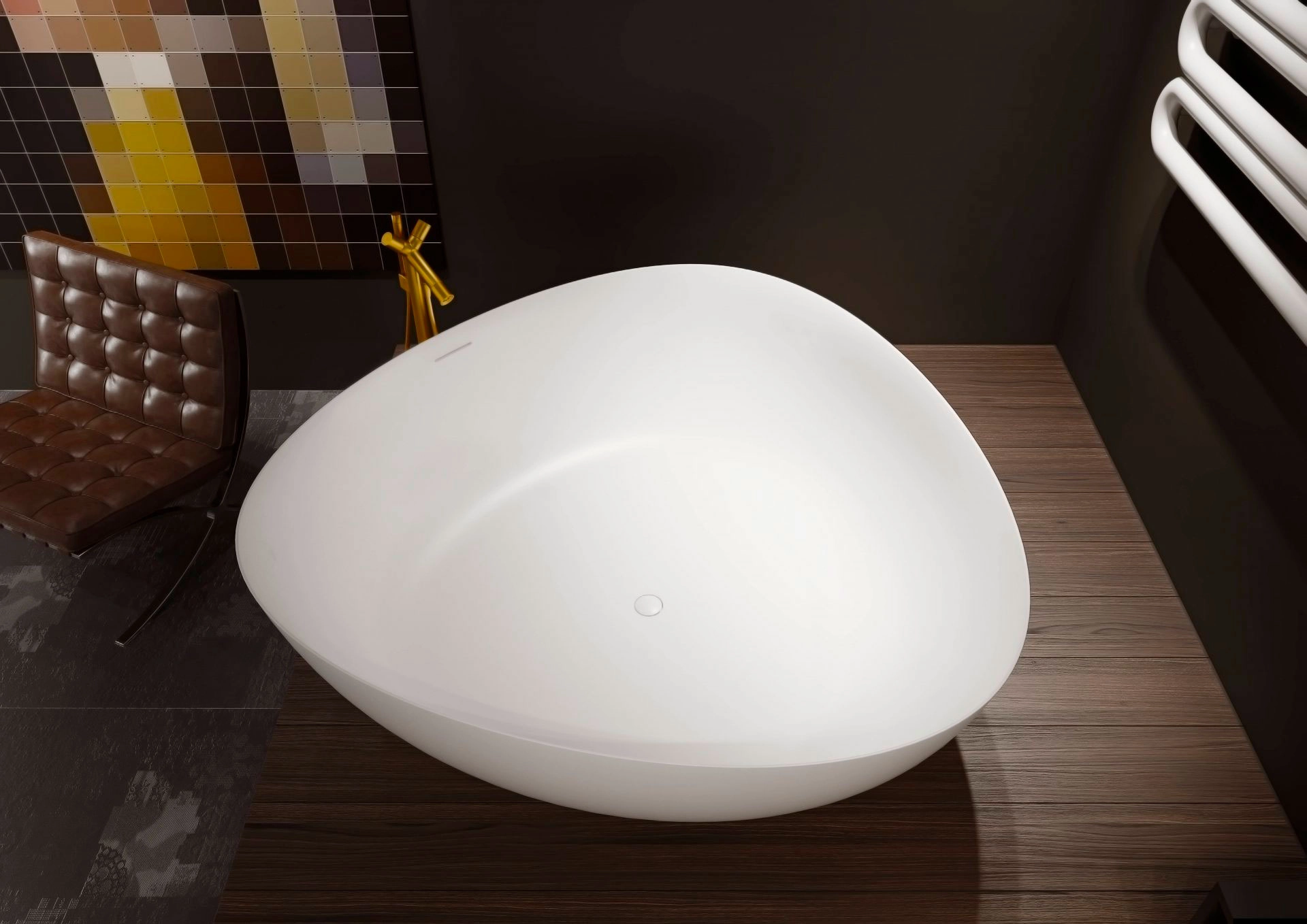 Ванна Freestanding Solid Surface Riho Oviedo 160x160 white matt