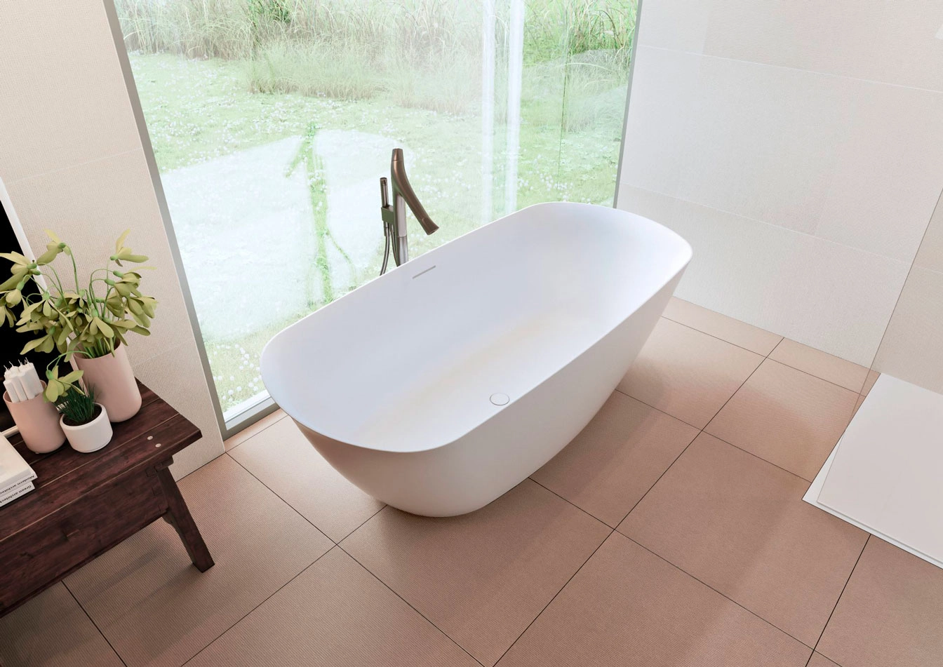 Ванна Freestanding Solid Surface Riho Bilo 165x77 whte matt