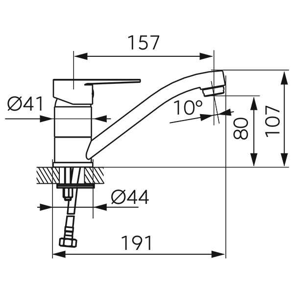 Baterie lavoar cu pipă mobilă Ferro Ritto BTR2ABL — 2
