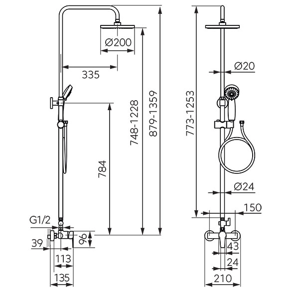 Coloana duș Ferro Ritto Chrome — 2