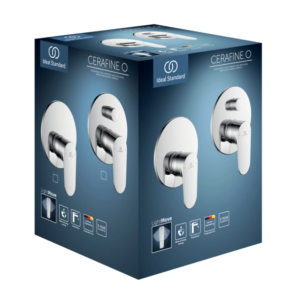 Встраиваемый смеситель для душа 2 режима Ideal Standard Cerafine O Silver + монтажный корпус — 3
