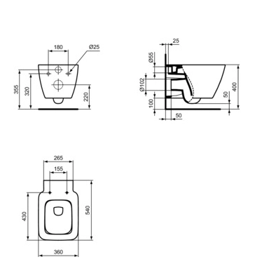 Унитаз подвесной Ideal Standard Strada II AquaBlade (T299701)
