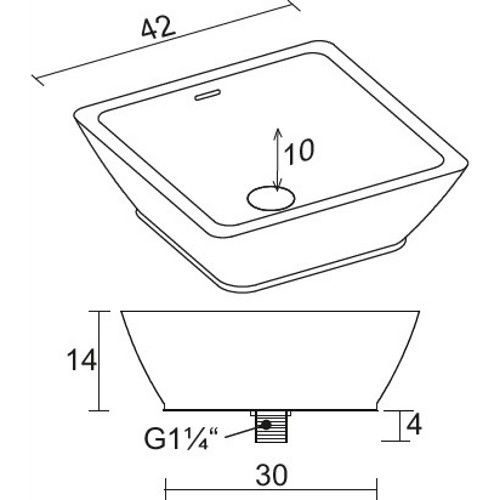 Раковина Solid Surface Riho Avella Square 42x42