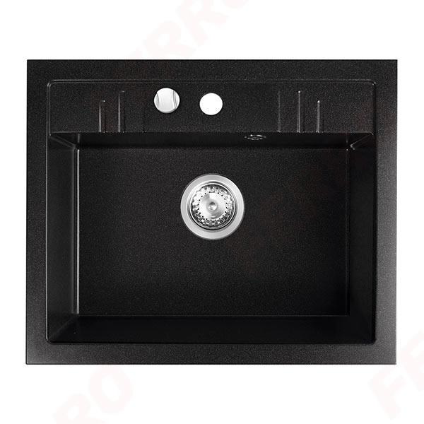 Chiuveta bucatarie cu o cuva 580x480 mm grafit Ferro DRGM1/48/58BA