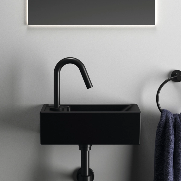 Асимметричный умывальник Ideal Standard I.Life S Black 37x21 cm Левый — 4