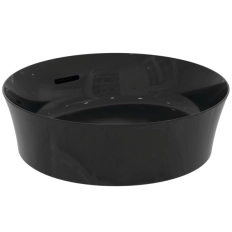 Lavoar pe blat tip bol Ideal Standard Atelier Ipalyss Rotund 40cm cu preaplin Negru Lucios E1413V2