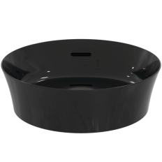 Lavoar pe blat tip bol Ideal Standard Atelier Ipalyss Rotund 40cm cu preaplin Negru Lucios E1413V2
