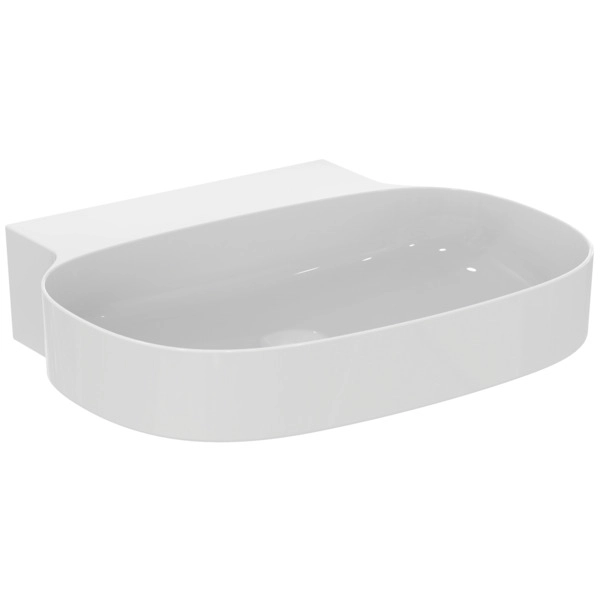 Lavoar pe blat tip bol Ideal Standard Atelier Linda-X fara orificiu baterie 60x50 cm Alb Lucios